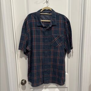 Vans Navy and Red Plaid Casual Shirt